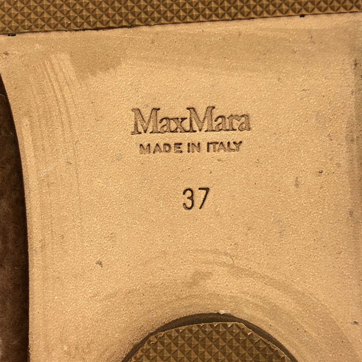 【美品】 Max Mara / マックスマーラ | テディベア ボア チャームロゴ ラウンドトゥ スリッポン ローファー | 37 | ブラウン | レディース