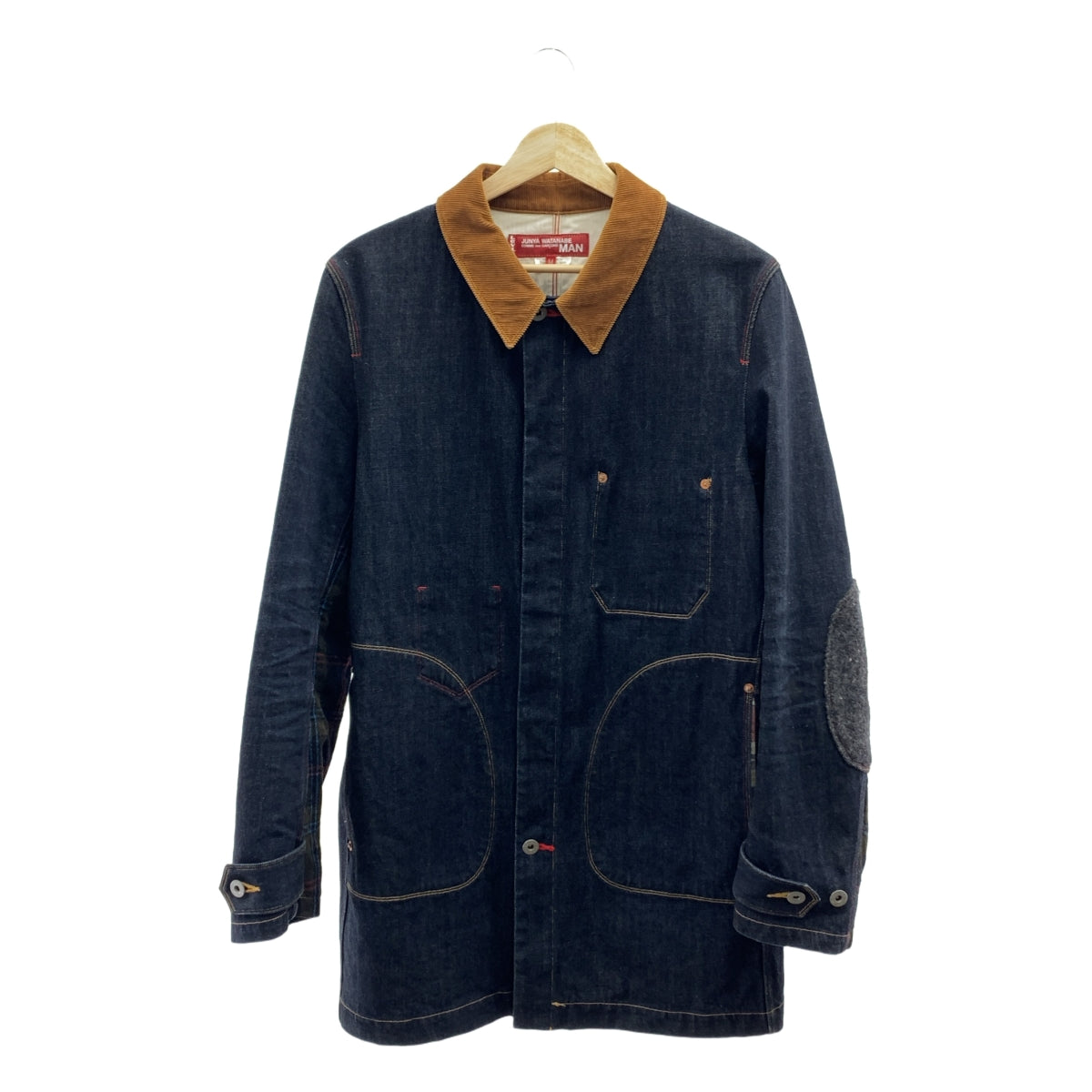 JUNYAWATANABE COMMEdesGARCONS MAN / 준야와타나베만 | 2012AW | × Levi 's / 리바이스 다른 소재 전환 엘보 패치 코듀로이 컬러 데님 코트 | M | 남성