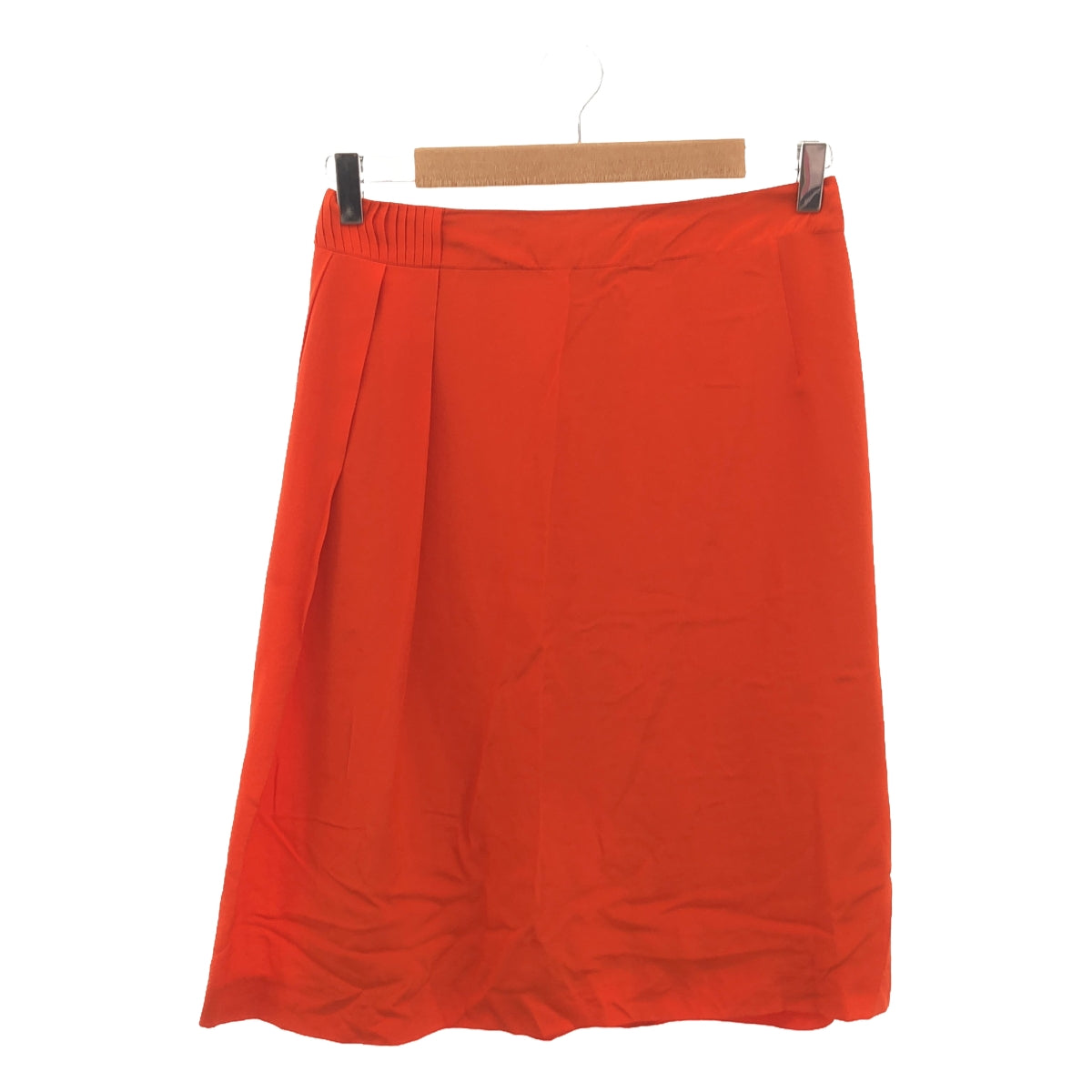 DRIES VAN NOTEN | Silk waist tuck pleated flared skirt | 36 | Orange | Women's