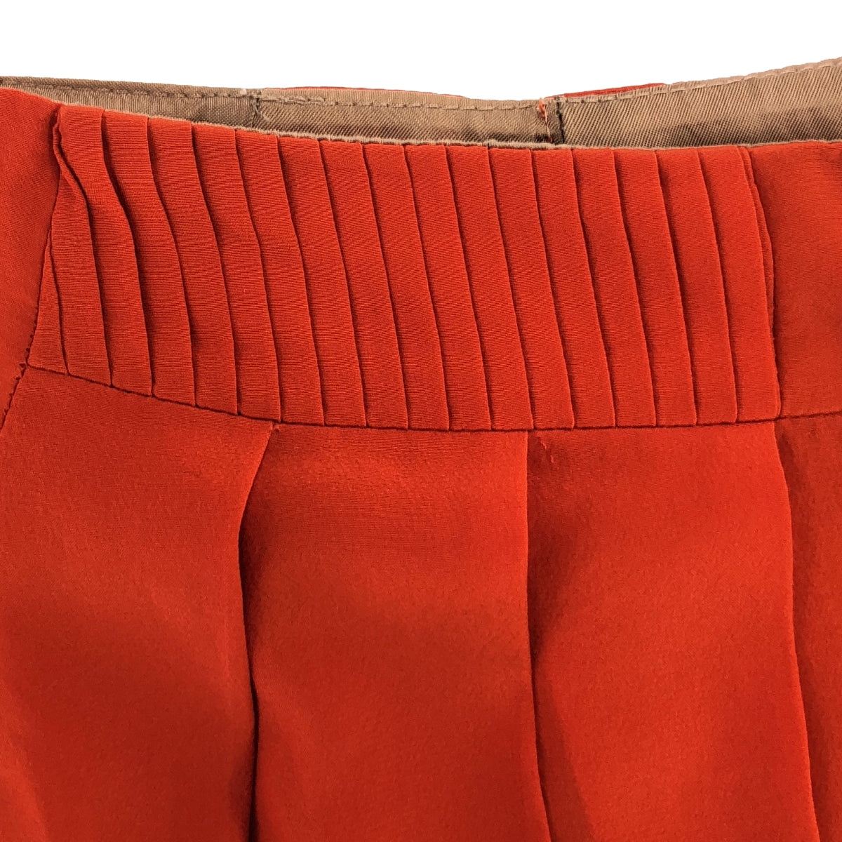 DRIES VAN NOTEN | Silk waist tuck pleated flared skirt | 36 | Orange | Women's