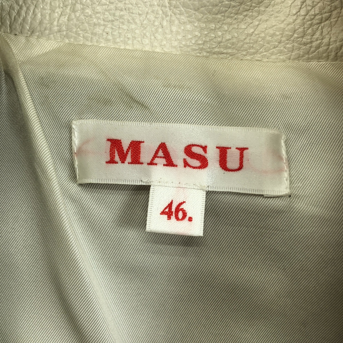 【美品】  MASU / エムエーエスユー | 2021AW | CLOVER STUDS RIDERS JACKET クローバーズスタッズ レザー ライダース ジャケット | 46 | ホワイト | メンズ