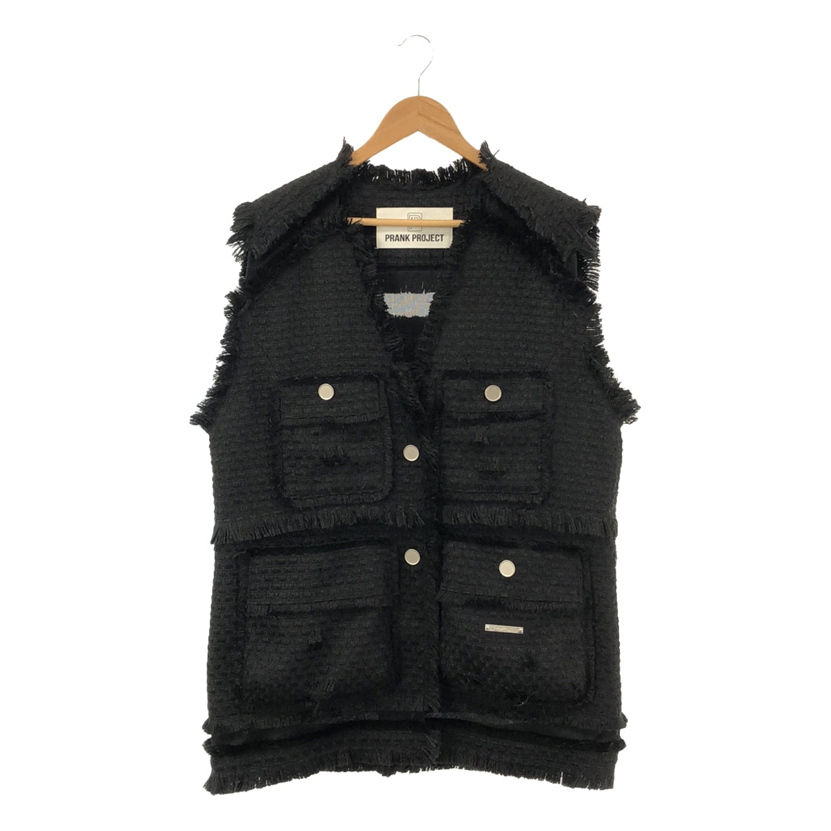 PRANK PROJECT / プランクプロジェクト | Damaged Fringe Tweed Gilet ベスト | FREE | ブ – KLD