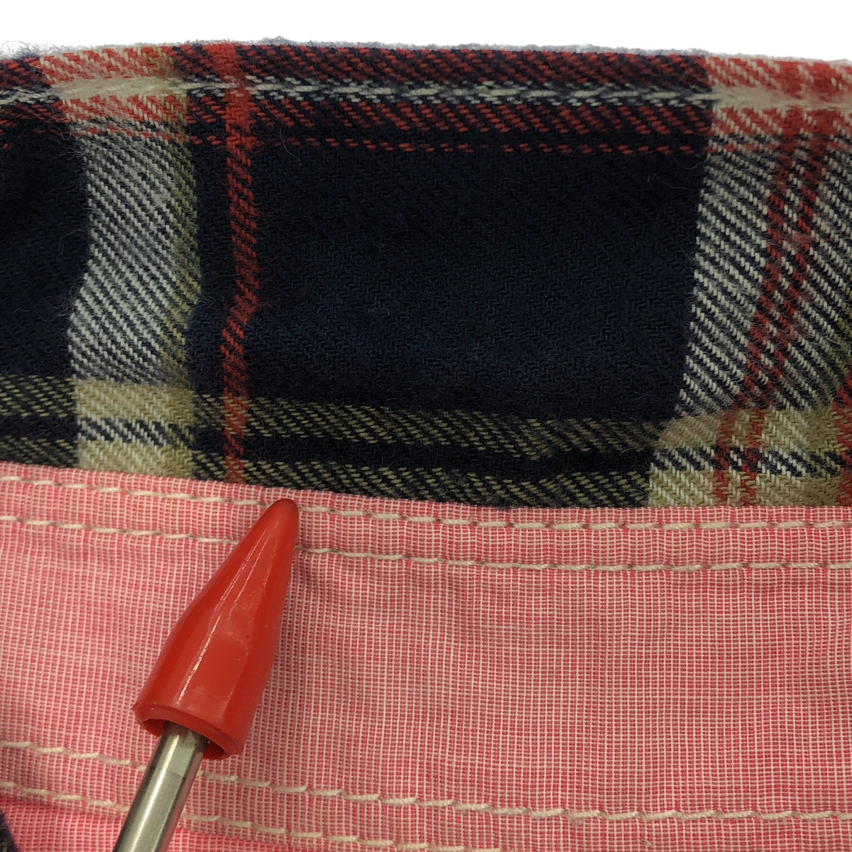COMME des GARCONS HOMME | 2010AW | Cotton flannel checkered shirt | XS | Red / Navy | Men's