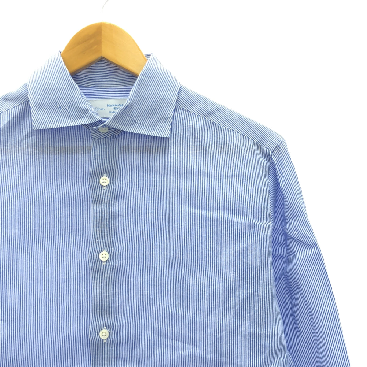 Maker's Shirt / Maker's Shirt Kamakura | Striped wide collar shirt | 15 1/2 | Men's