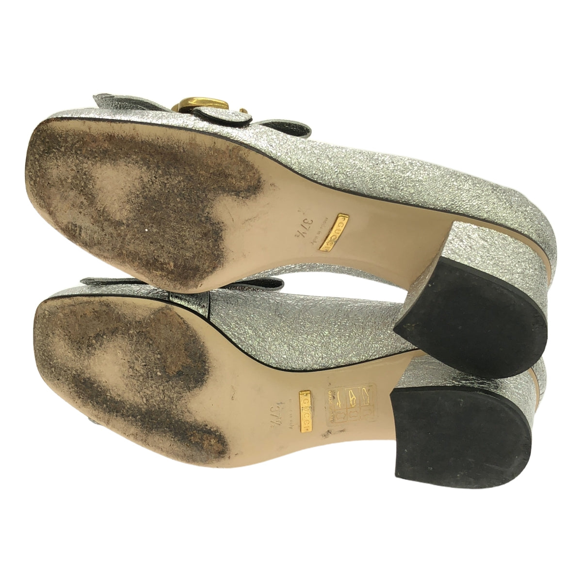 GUCCI / グッチ | GG マーモット ヒール パンプス | 37 1/2 | シルバー | レディース