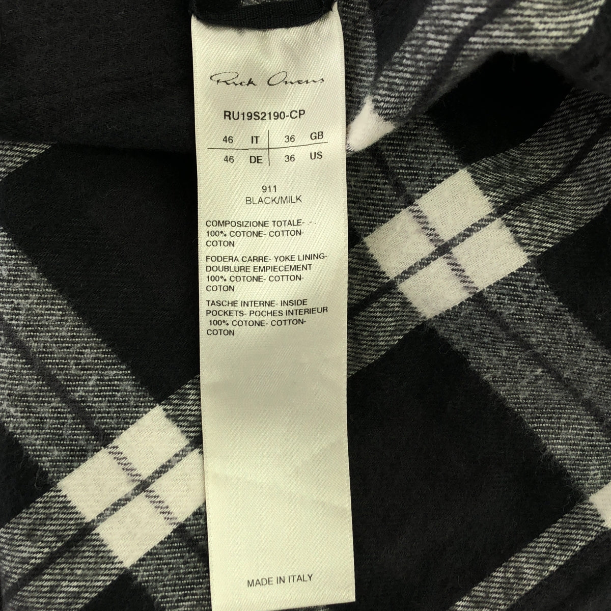 Rick Owens / 릭 오웬스 | 2019SS | OVERSIZED OUTERSHIRT SLEEVELESS 셔츠 | 46 | 블랙/화이트 | 남성