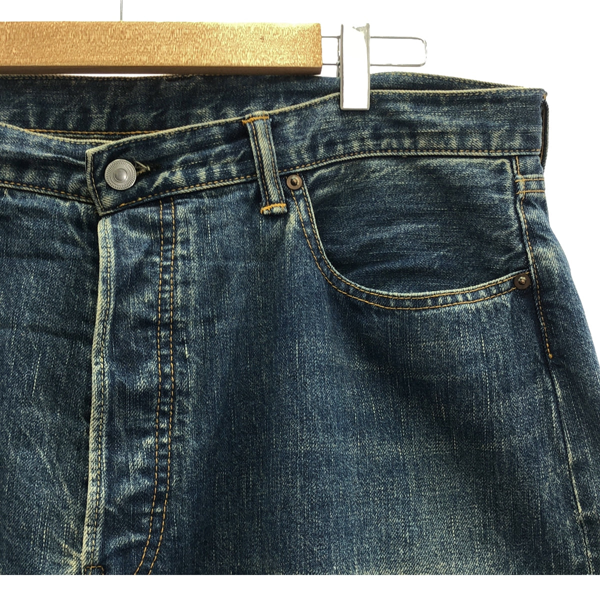 A.PRESSE / アプレッセ | 2023SS | Washed Denim Wide Pants / セルビッチ デニム ワイドパンツ | 38 | メンズ