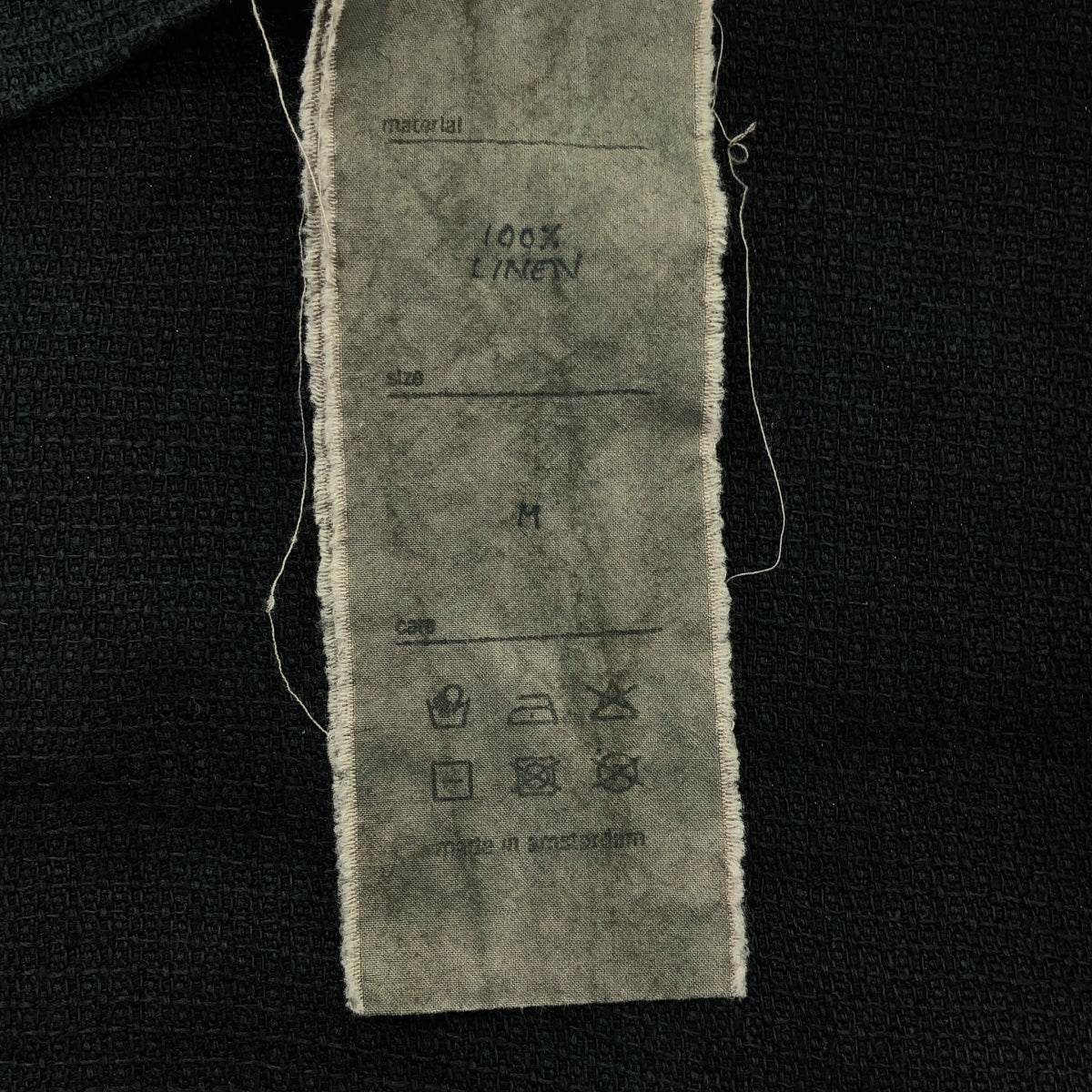 BIEK VERSTAPPEN / ビークファースタッぺン | LINEN FABRIC / V-NECK SHIRT / ダブルポケット オーバーカットソー Tシャツ | M | ブラック系 | メンズ