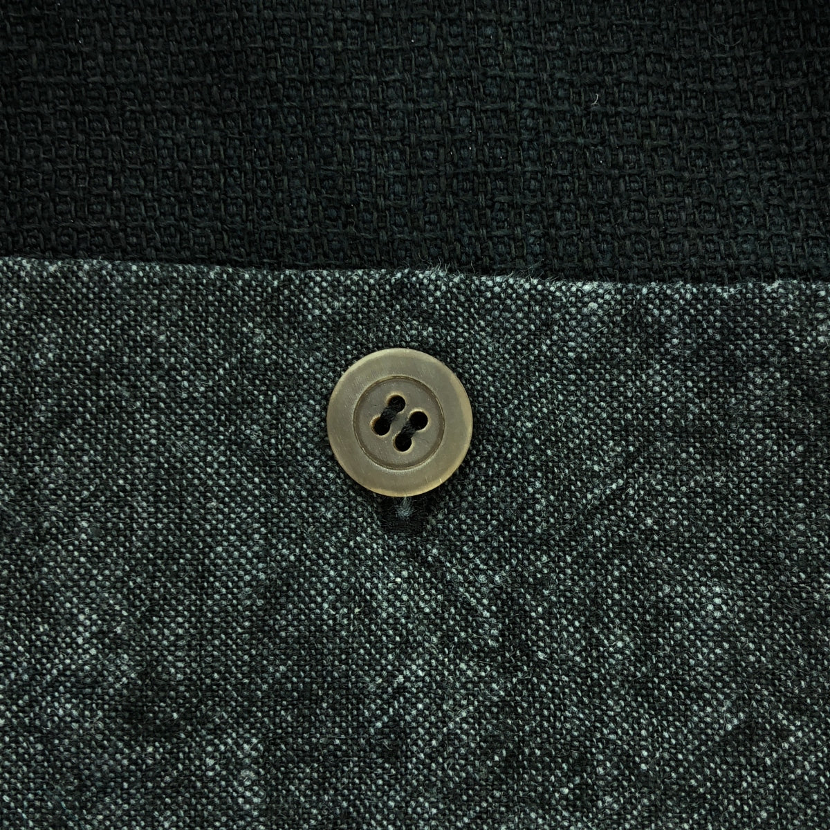 BIEK VERSTAPPEN / ビークファースタッぺン | LINEN FABRIC / V-NECK SHIRT / ダブルポケット オーバーカットソー Tシャツ | M | ブラック系 | メンズ