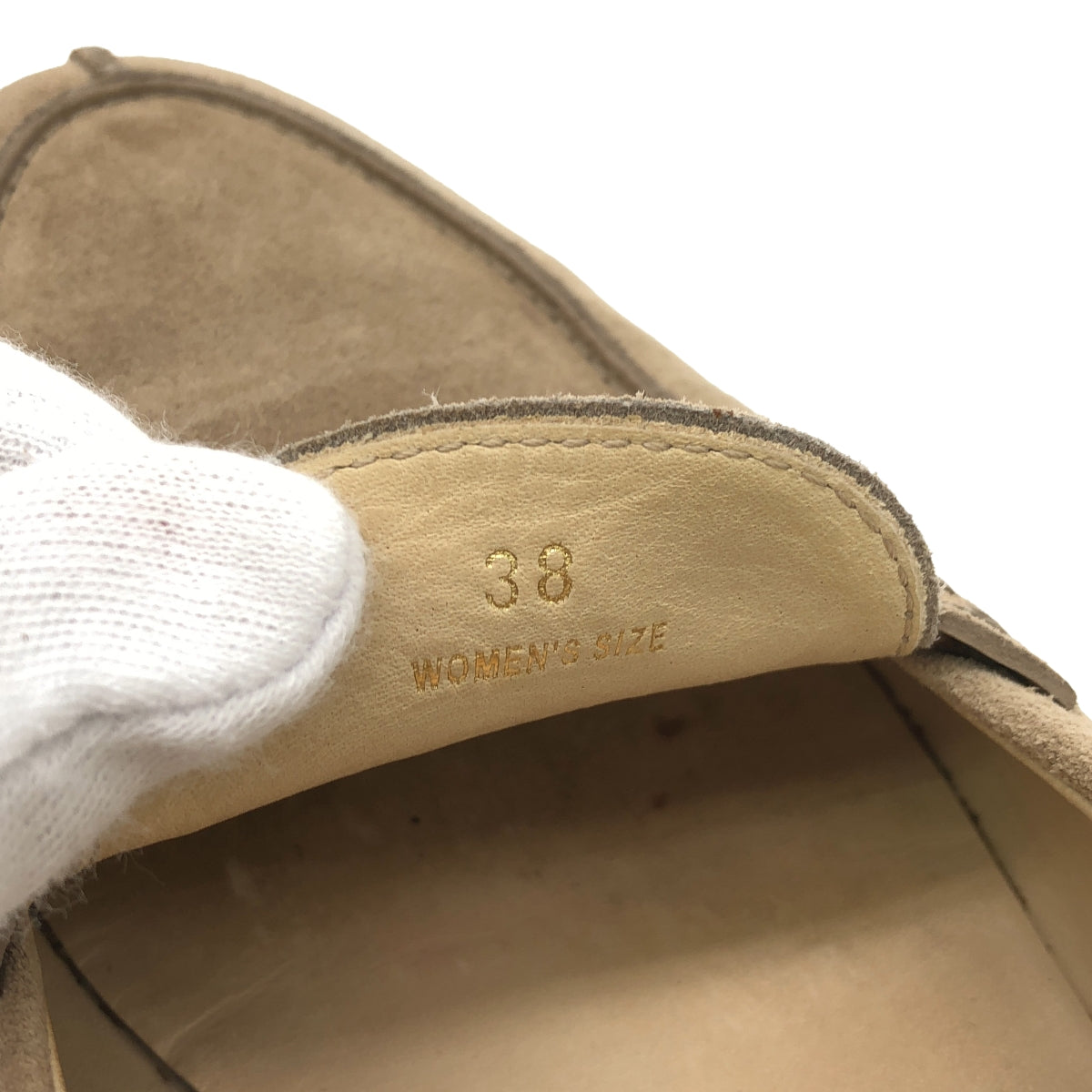TOD'S / トッズ | スエードレザー Uチップ コインローファー | 38 | ベージュ | レディース