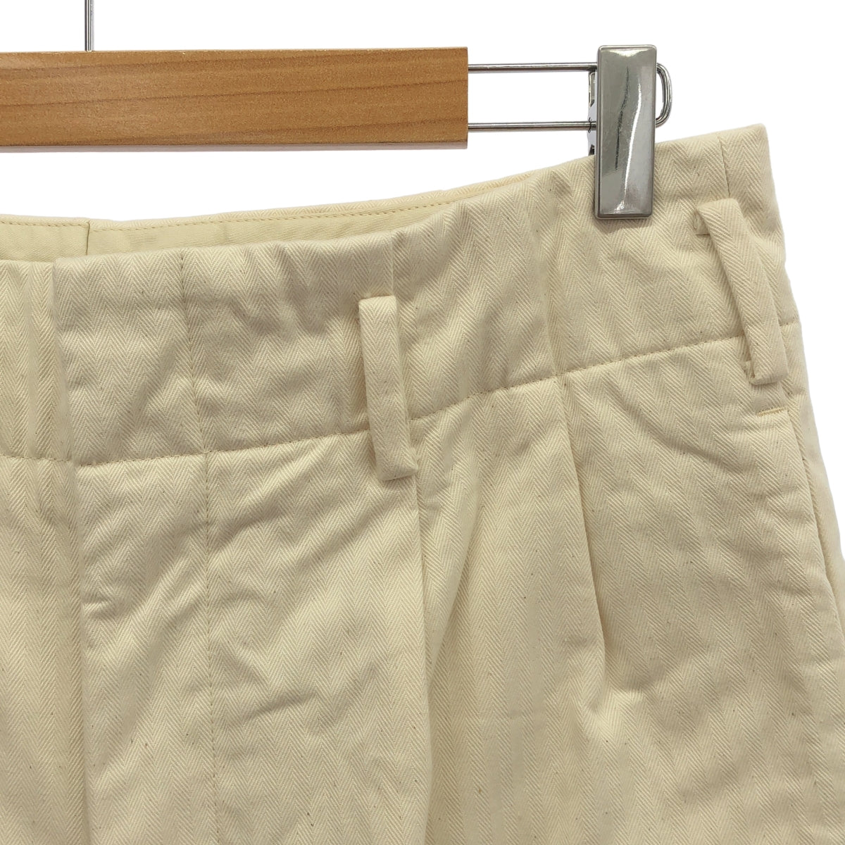 LIBREMENT / 리브먼트 | 헤링본 와이드 슬랙스 팬츠 | 2 | 화이트 | 남성