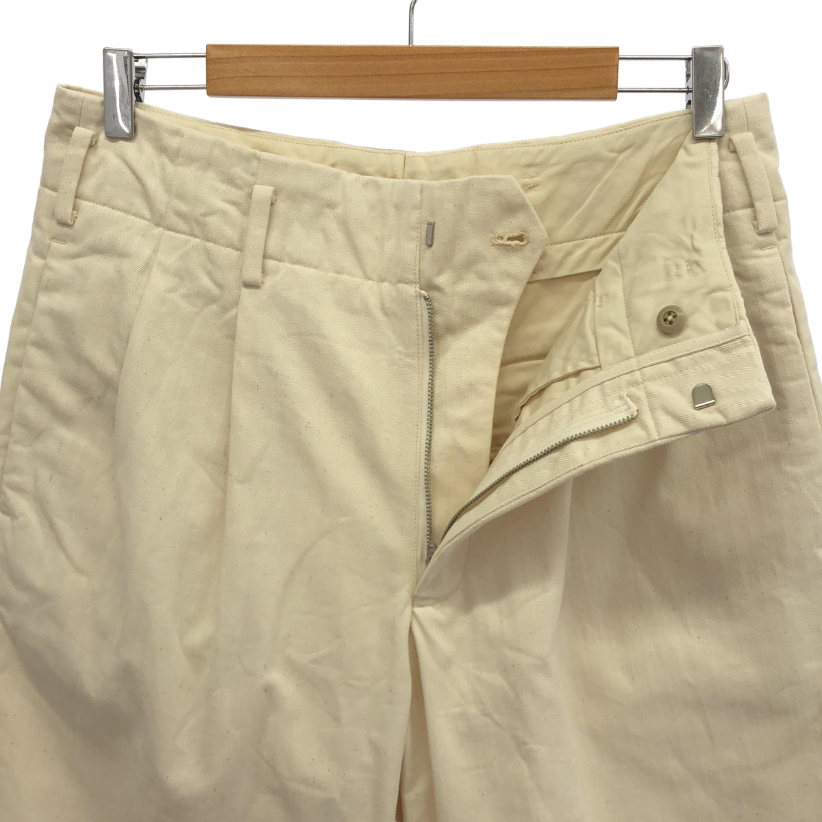 LIBREMENT / 리브먼트 | 헤링본 와이드 슬랙스 팬츠 | 2 | 화이트 | 남성