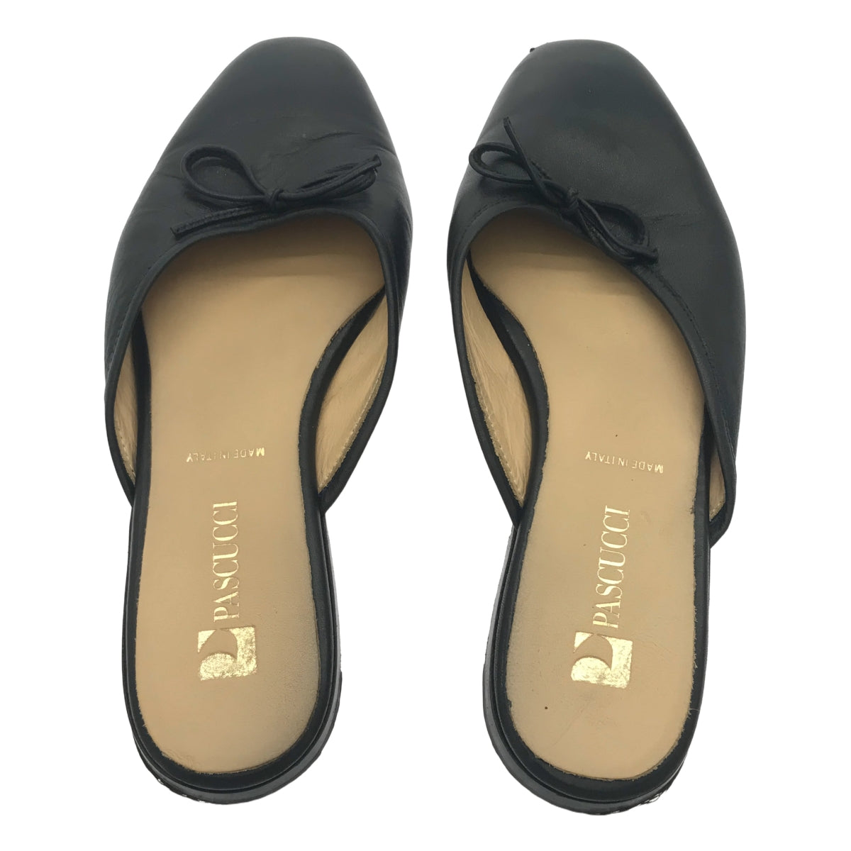 PASCUCCI | Leather Ribbon Mule Sandals | 37 | Women's