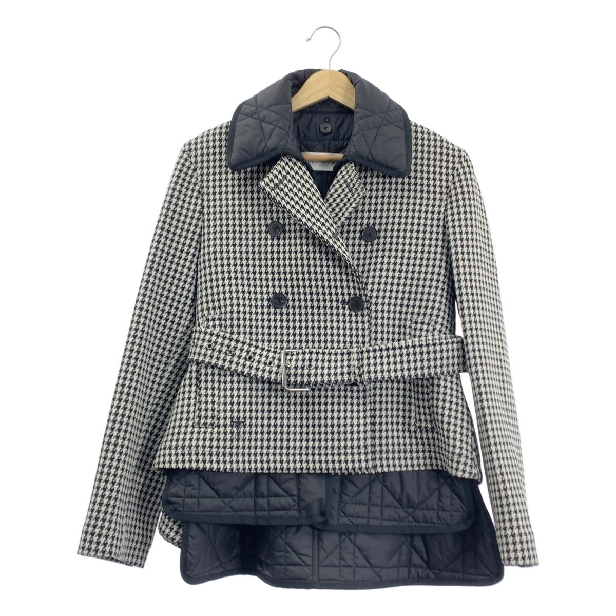 Christian Dior / クリスチャンディオール | 2023AW | 千鳥格子 ハウンドトゥース キルトライナーベスト付き ダブル ジャケット | 36 | レディース