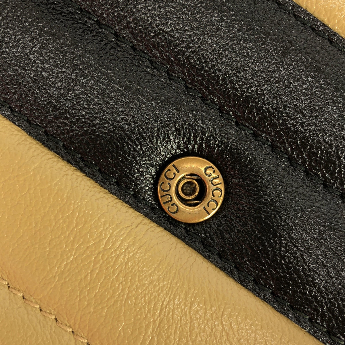 GUCCI | GG Marmont Leather Chain Shoulder Bag | Black/Beige/Red | Women's