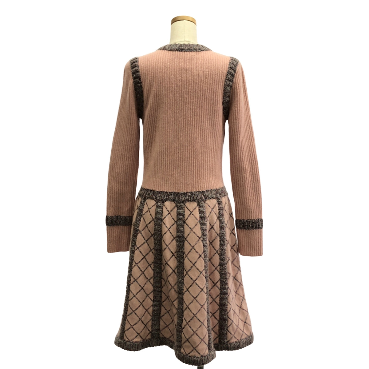 【신품】 CHANEL / 샤넬 | 실크 캐시미어 모헤어 카멜리아 버튼 Matrasse 니트 가디건 원피스 | 34 | 핑크 | 여성