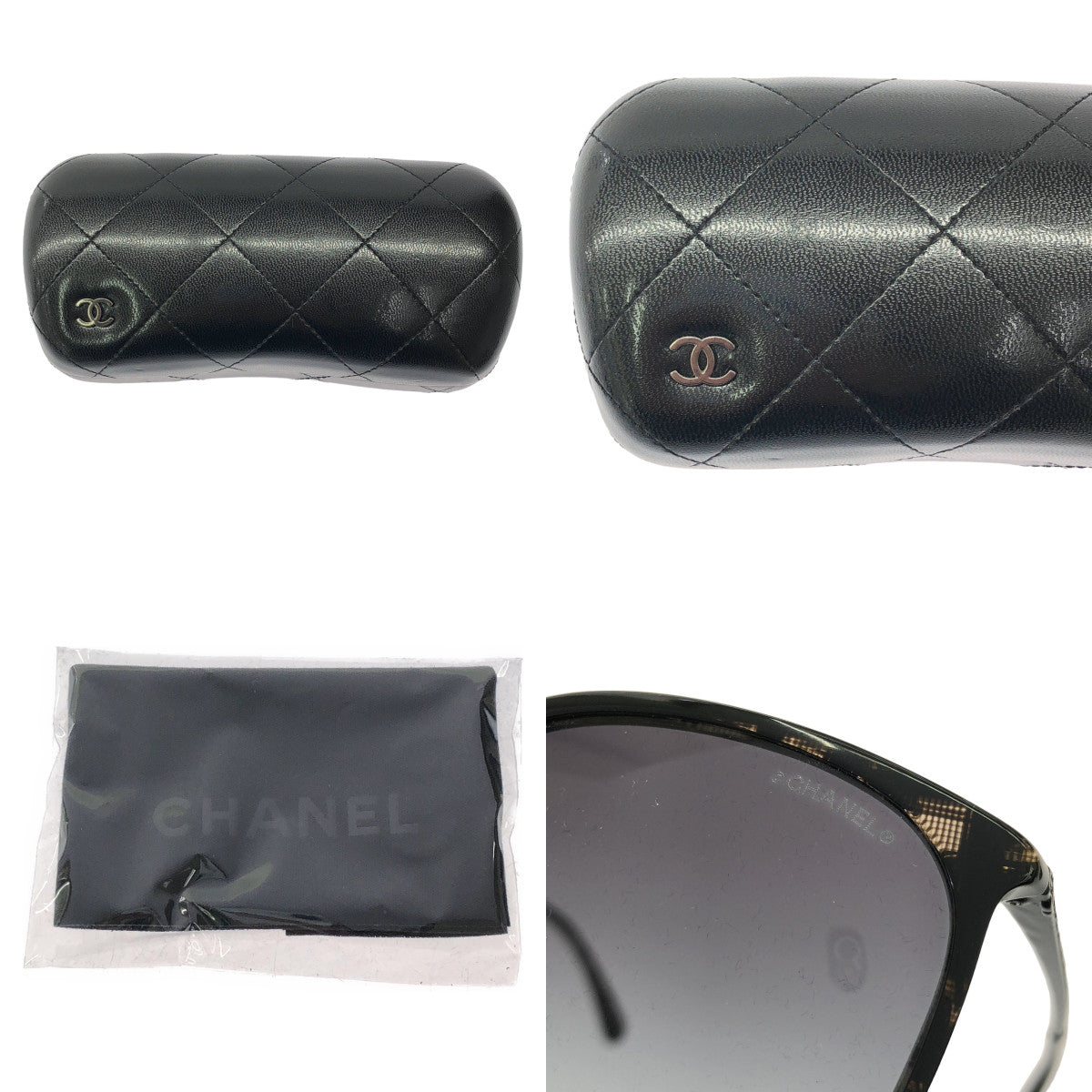 CHANEL | Rhinestone Wellington Sunglasses | 56□17 140 | Black | Women's
