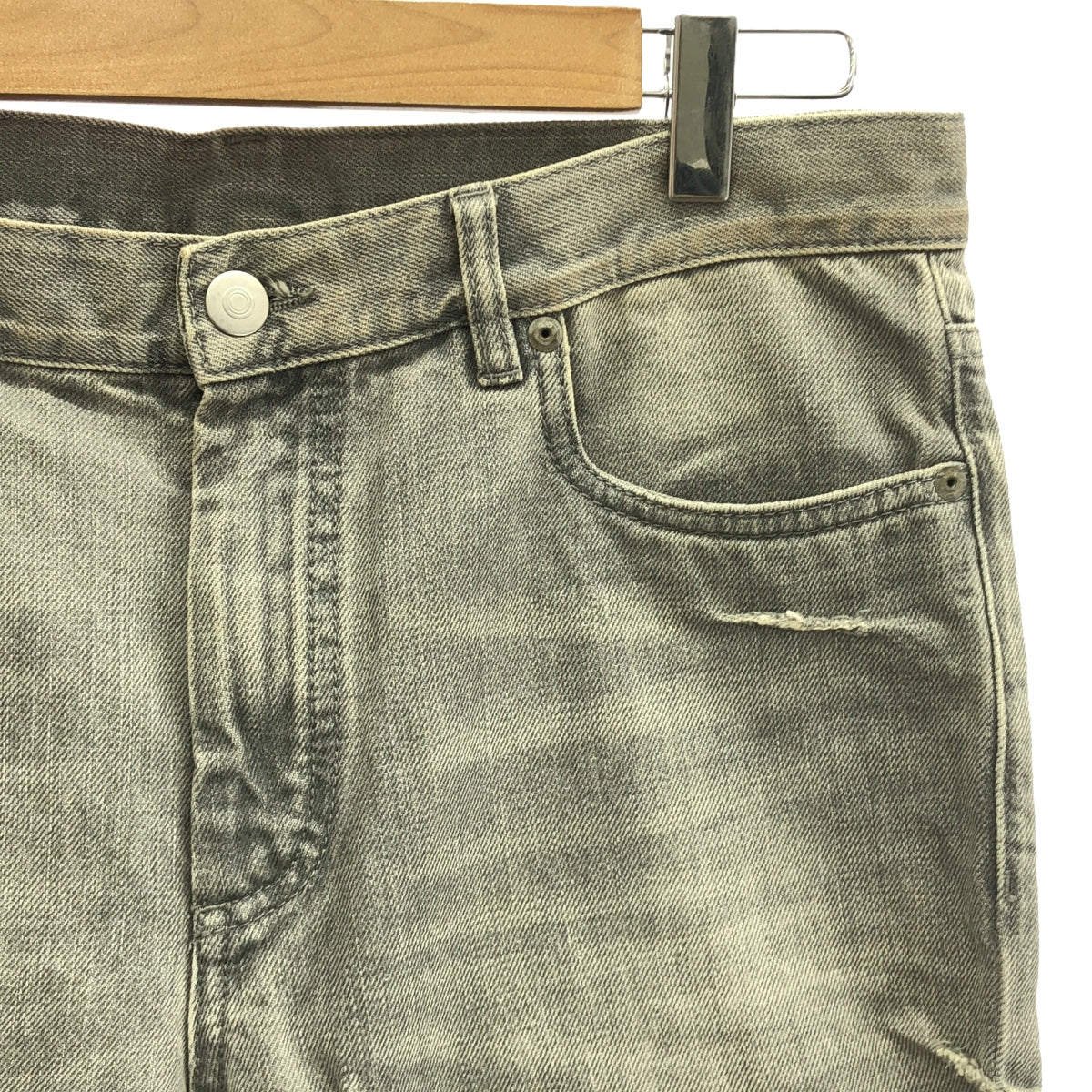 Maison Margiela / メゾンマルジェラ | 2017SS | クラッシュ加工 カットオフ デニムパンツ | 31 | グレー | メンズ