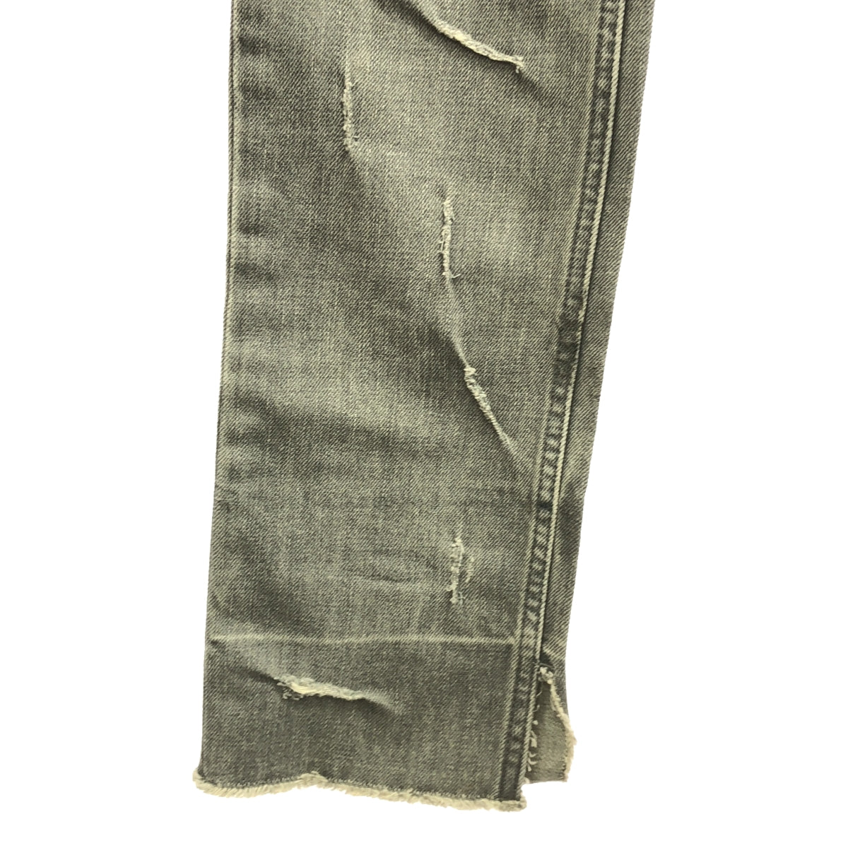 Maison Margiela / メゾンマルジェラ | 2017SS | クラッシュ加工 カットオフ デニムパンツ | 31 | グレー | メンズ