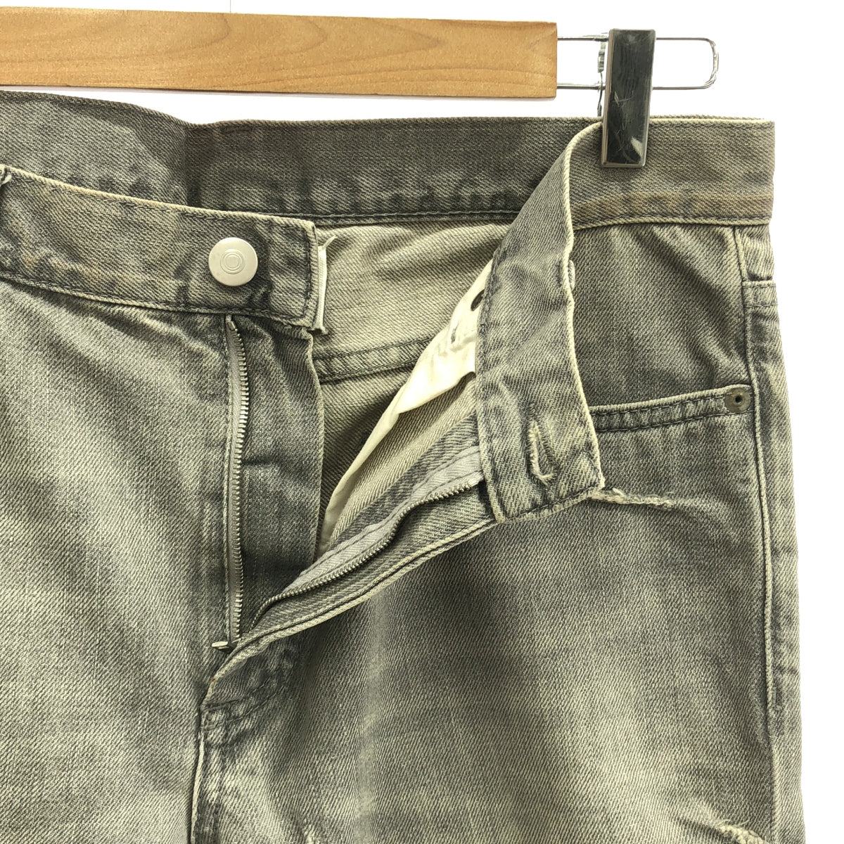 Maison Margiela / メゾンマルジェラ | 2017SS | クラッシュ加工 カットオフ デニムパンツ | 31 | グレー | メンズ