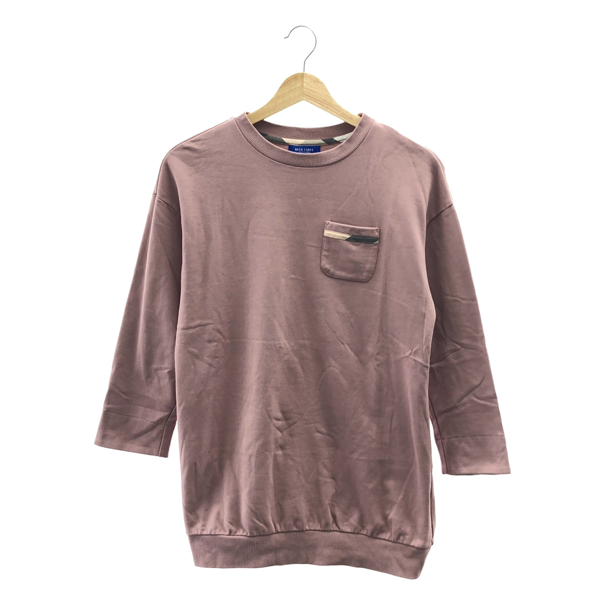 BLUE LABEL CRESTBRIDGE / 블루 라벨 크레스트 브릿지 | 매달아 뒷머리 7 분 소매 스웨트 컷 톱 | 38 | 여성