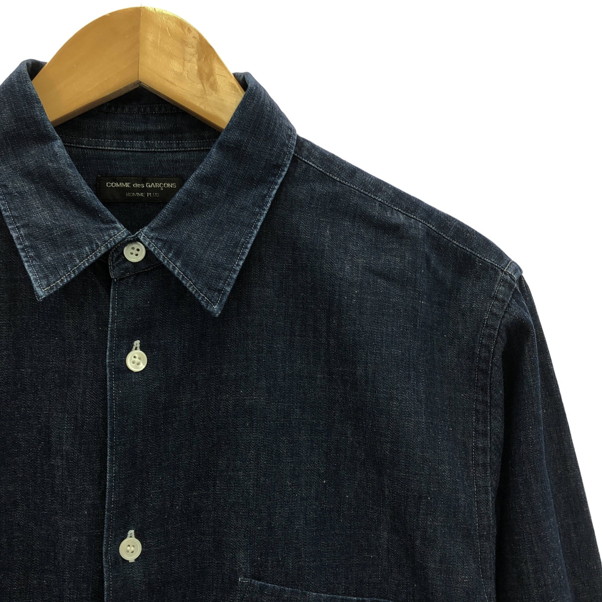 COMME des GARCONS HOMME PLUS / コムデギャルソンオムプリュス | トラッドの破壊 蛍光期 デニムシャツ | インディゴ | メンズ