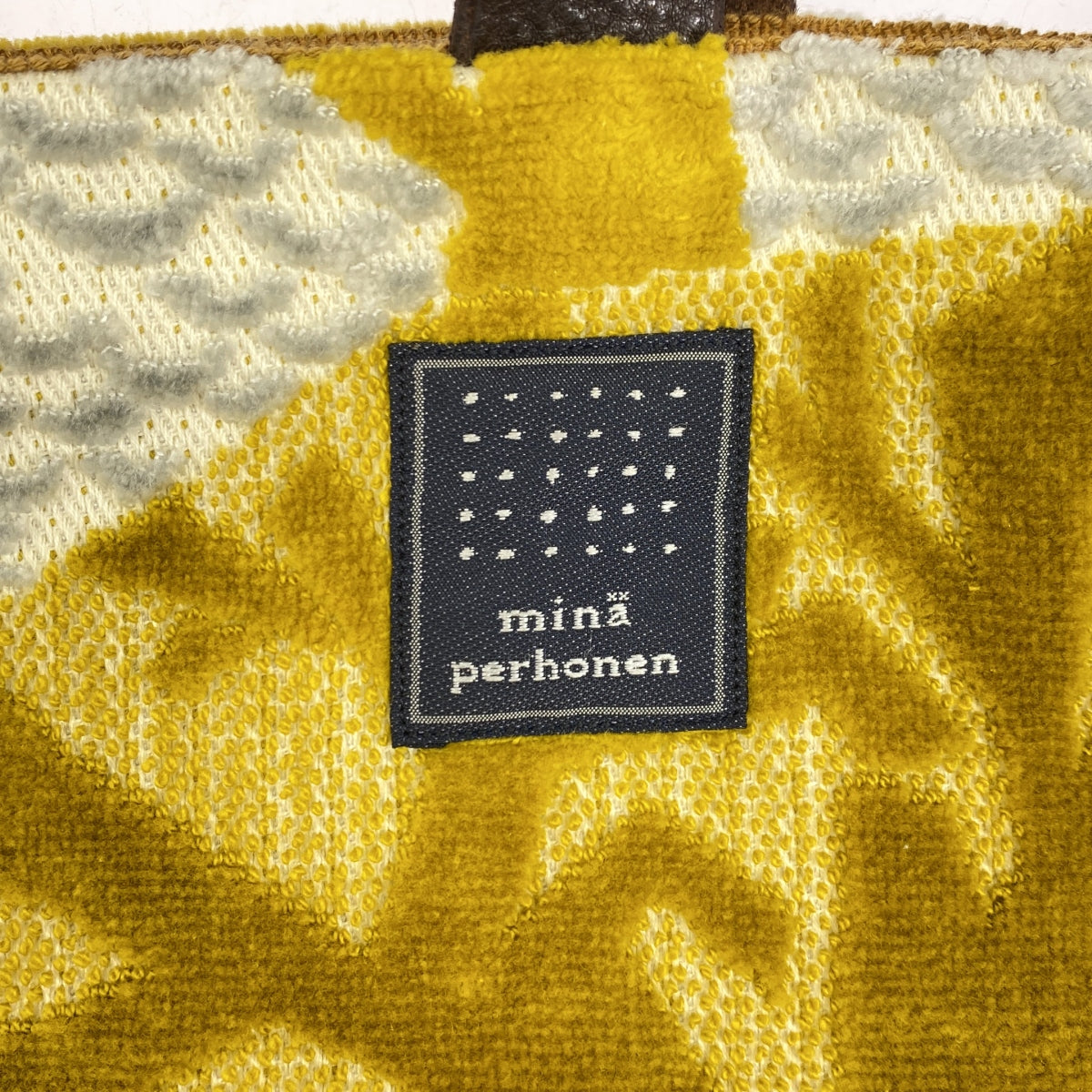 【미품】 mina perhonen / 미나펠호넨 | 2019AW | fogland puisto bag 안경 가죽 핸들 핸드백 | 멀티 컬러 | 여성