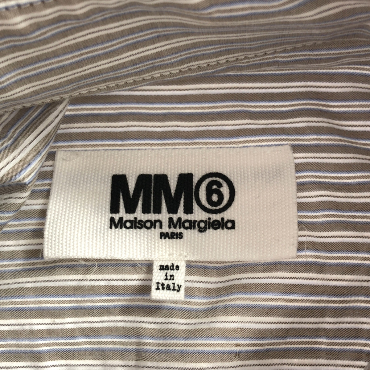 MM6 Maison Margiela | 2023SS | Striped roll-up design cut-off cropped oversized shirt | 36 | Women's