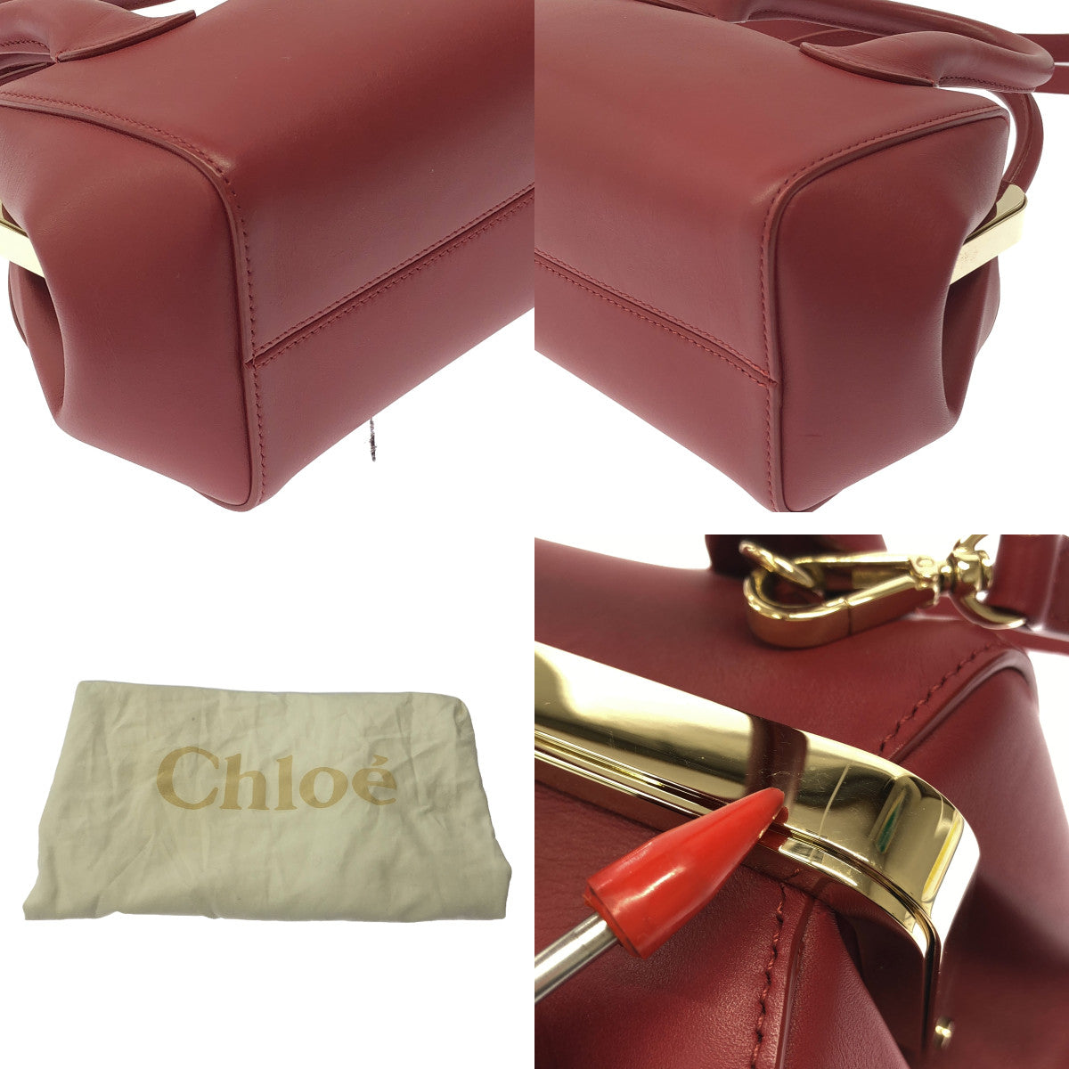 Chloe | Joyce Small Frame 2way Shoulder Bag | Red | Women's