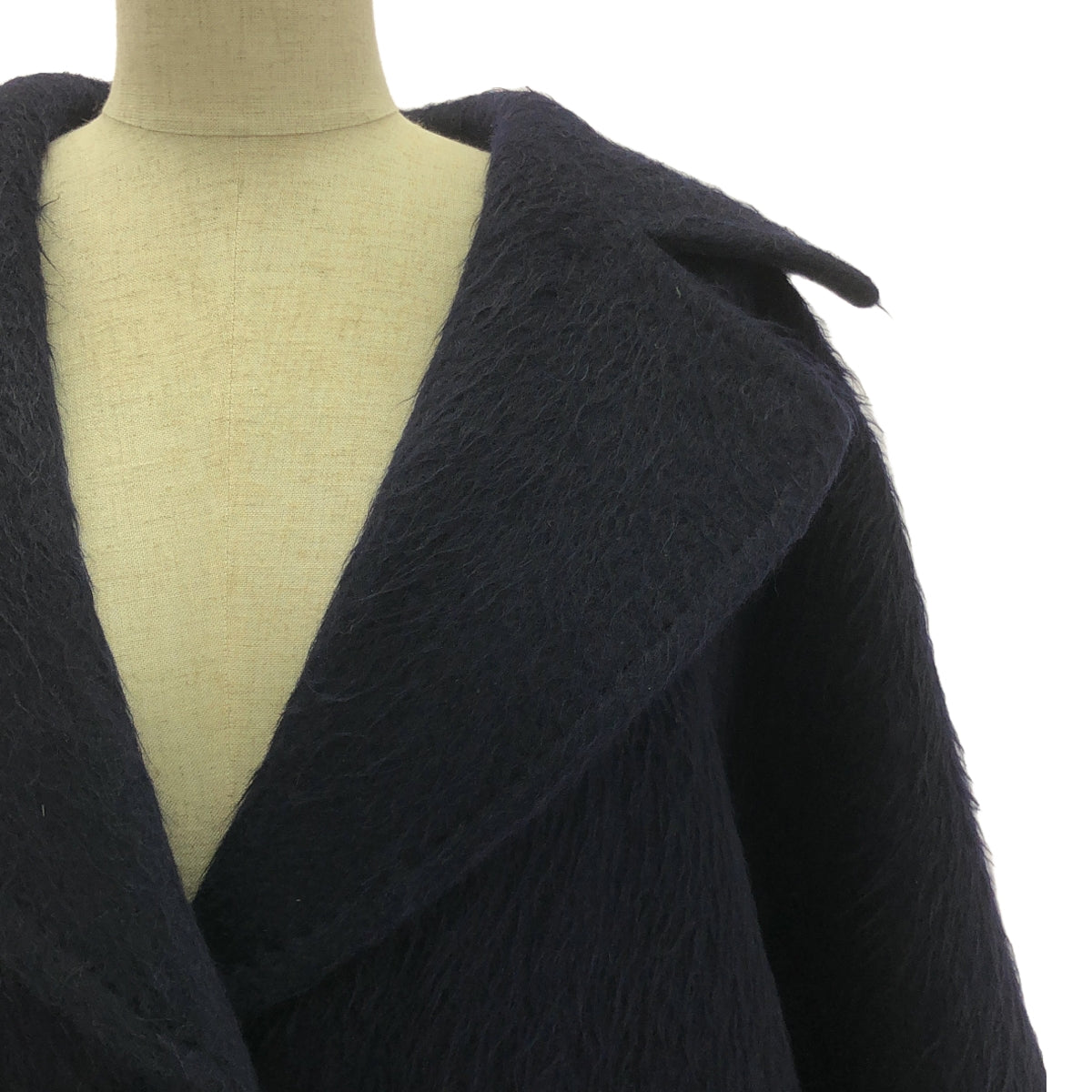 Max Mara | CUCITO A MANO | Wool alpaca shaggy overcoat | 36 | Dark navy | Women's