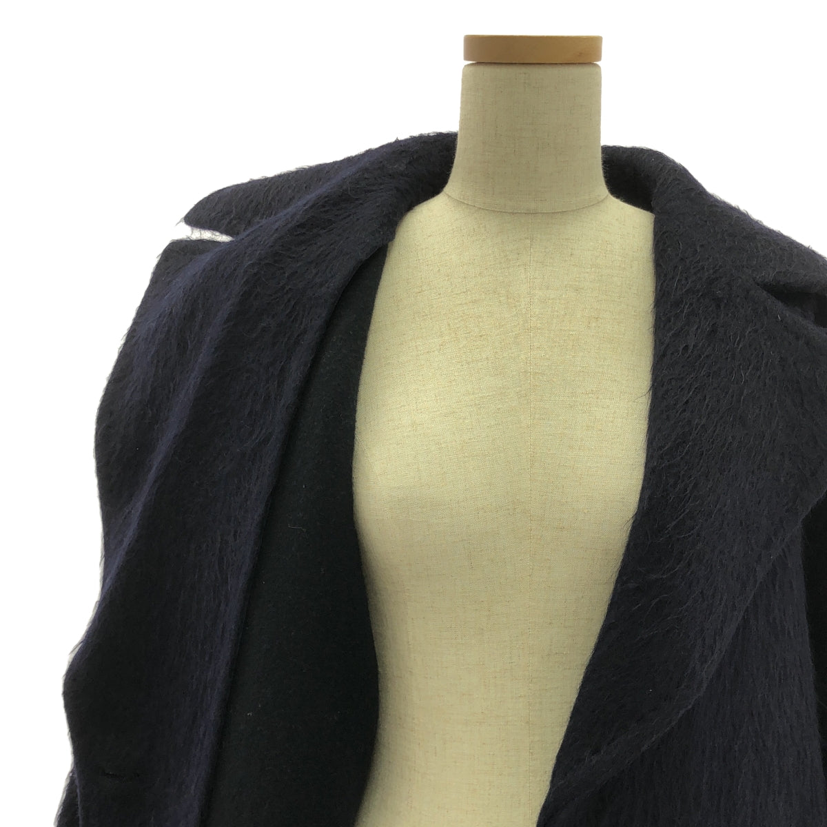 Max Mara | CUCITO A MANO | Wool alpaca shaggy overcoat | 36 | Dark navy | Women's