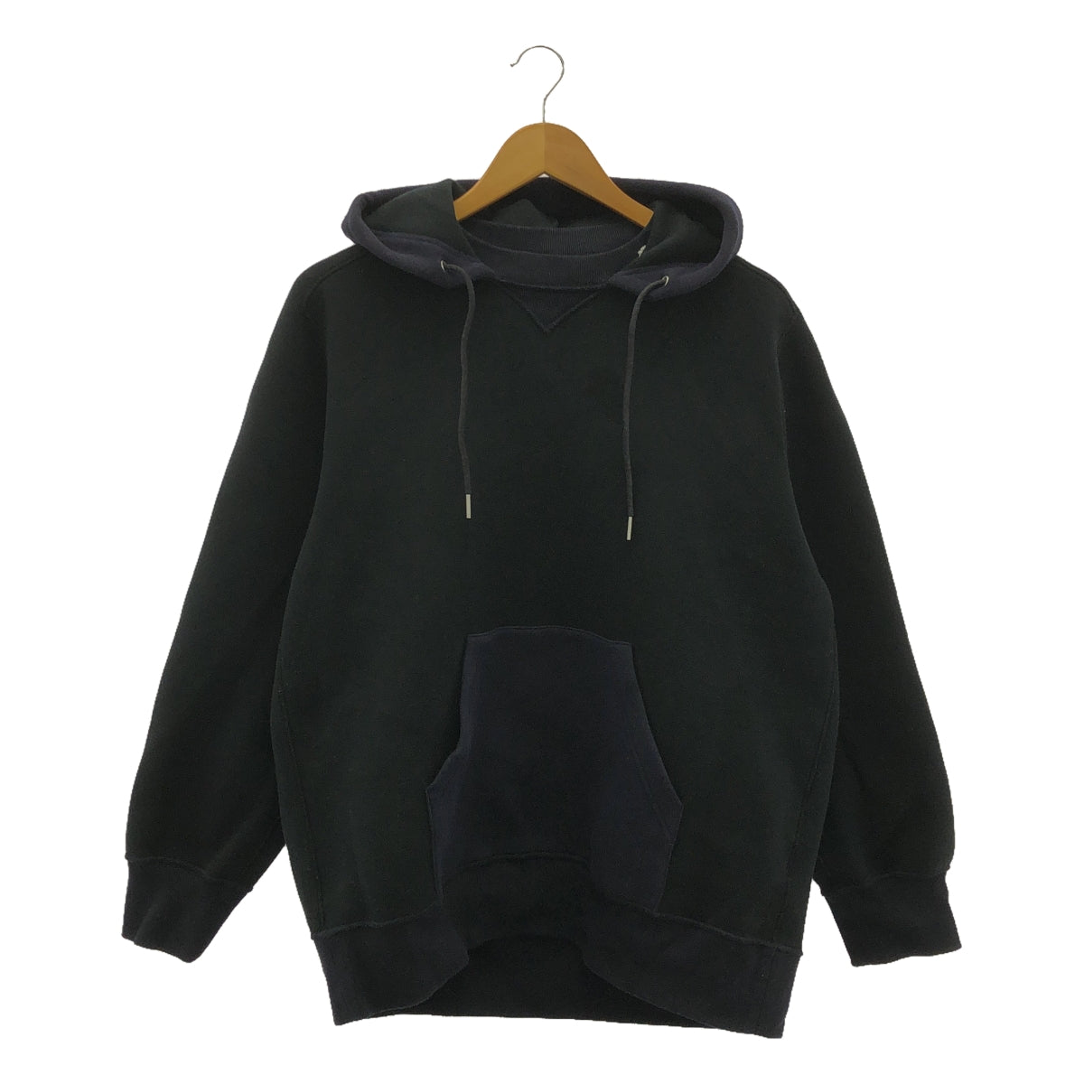 sacai | 2024SS | Sponge Sweat Hoodie | Bicolor Sweat Hoodie | 1 | Navy/Black | Men's