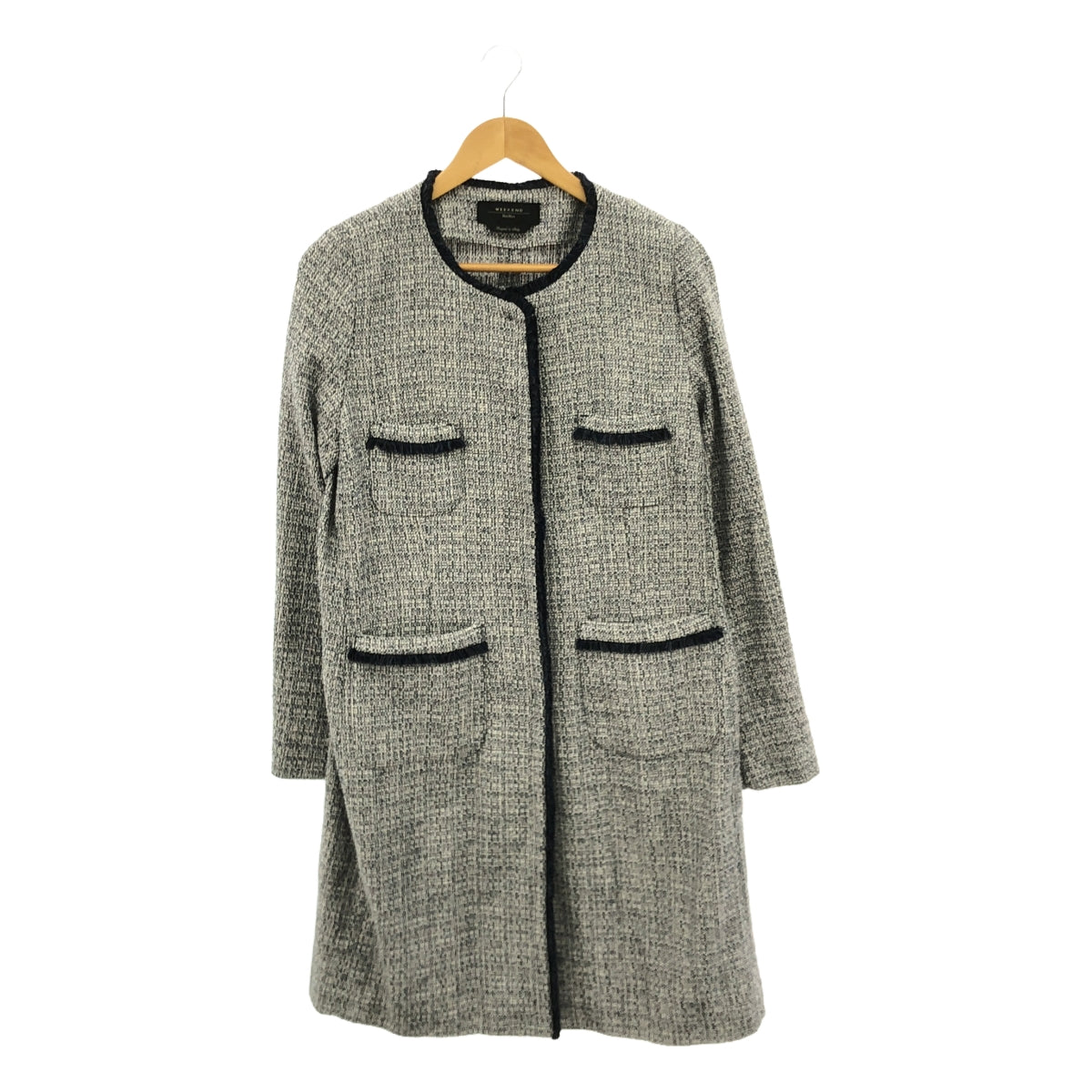 WEEKEND MAX MARA / ウィークエンドマックスマーラ | ツイード ノーカラーロングコート | 40 | レディース