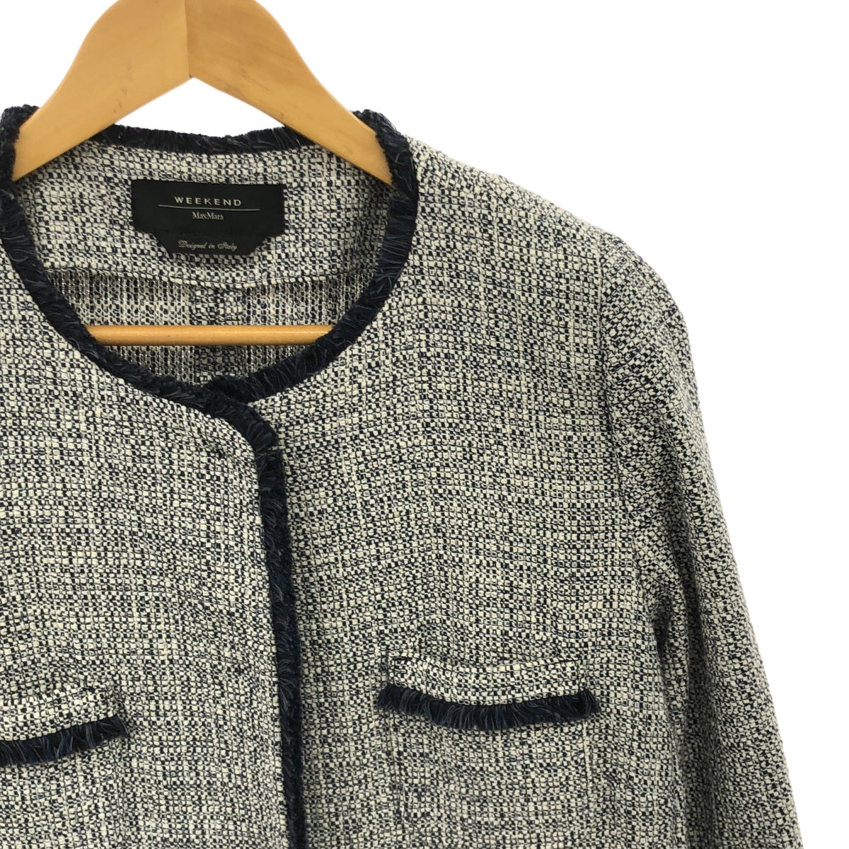 WEEKEND MAX MARA / ウィークエンドマックスマーラ | ツイード ノーカラーロングコート | 40 | レディース
