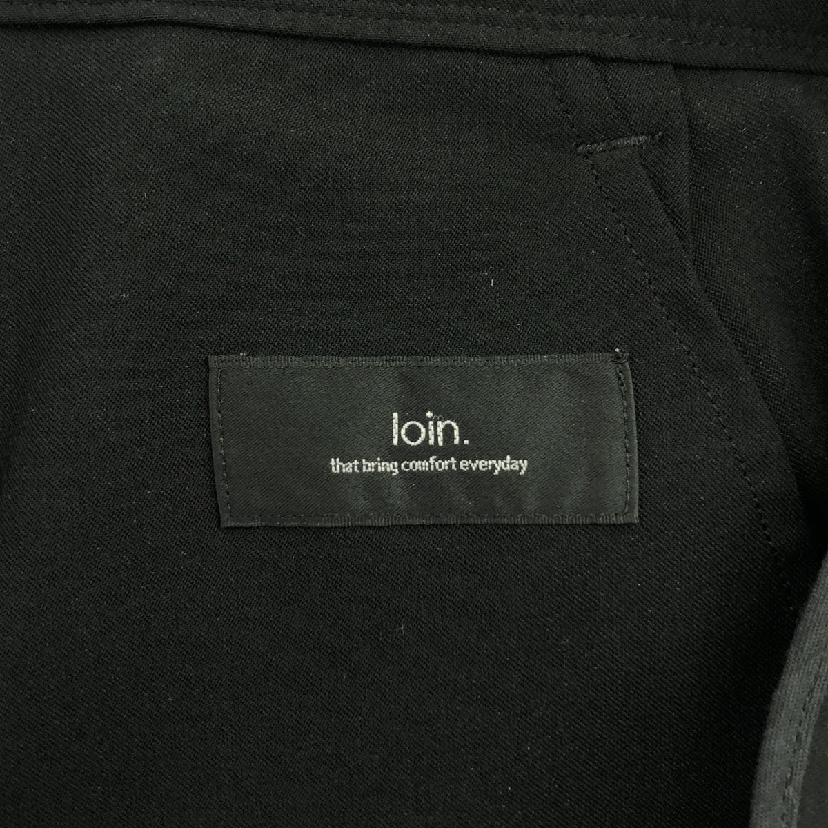 loin. / ロワン | tapered pants レーヨン混 ストレッチ タック テーパードパンツ | 36 | ブラック | レディース