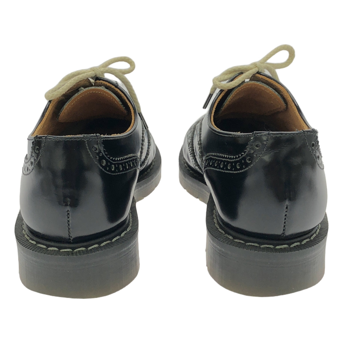 SOLOVAIR | Black & White 5 Eye Brogue Shoe Medallion Wingtip Leather Shoes | Size 6 | Black/White | Men's
