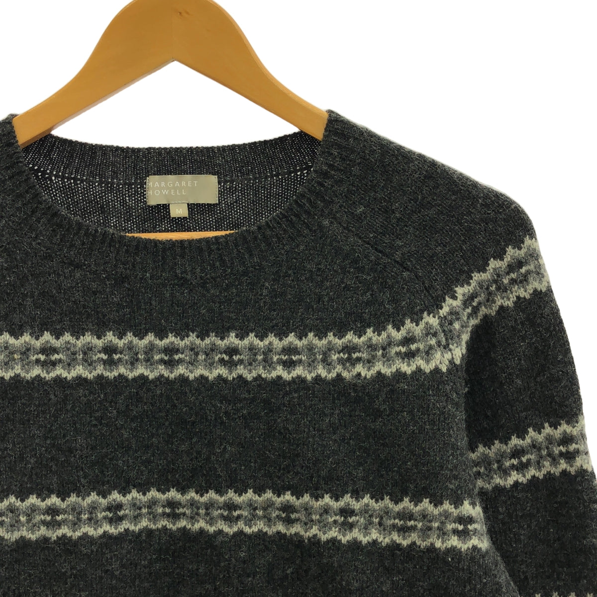 MARGARET HOWELL | Crew neck striped wool knit | M | Men's