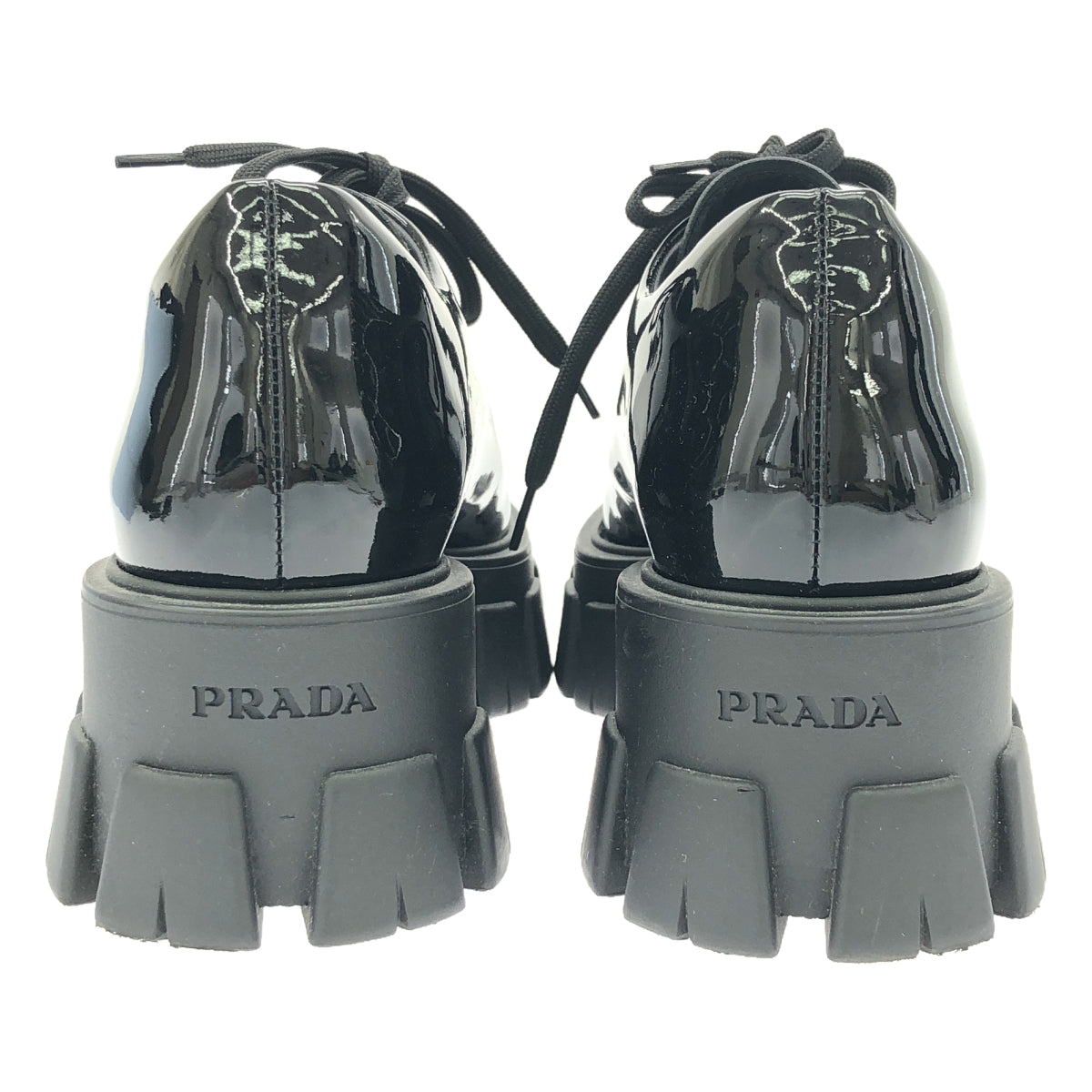 【新品】 PRADA / プラダ | モノリス レースアップシューズ | 38 | ブラック | レディース