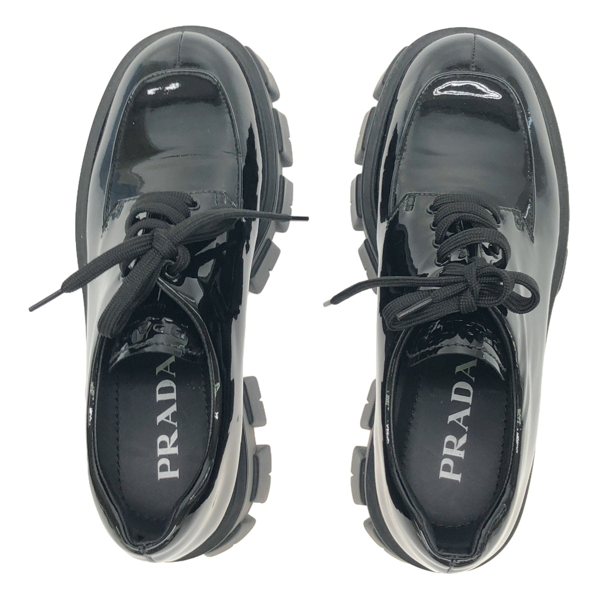 【新品】 PRADA / プラダ | モノリス レースアップシューズ | 38 | ブラック | レディース