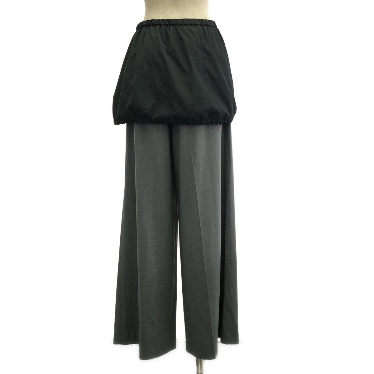 【美品】 PRANK PROJECT / プランクプロジェクト | Layered Wide Pants レイヤードワイドパンツ | 38 | グレー×ブラック | レディース
