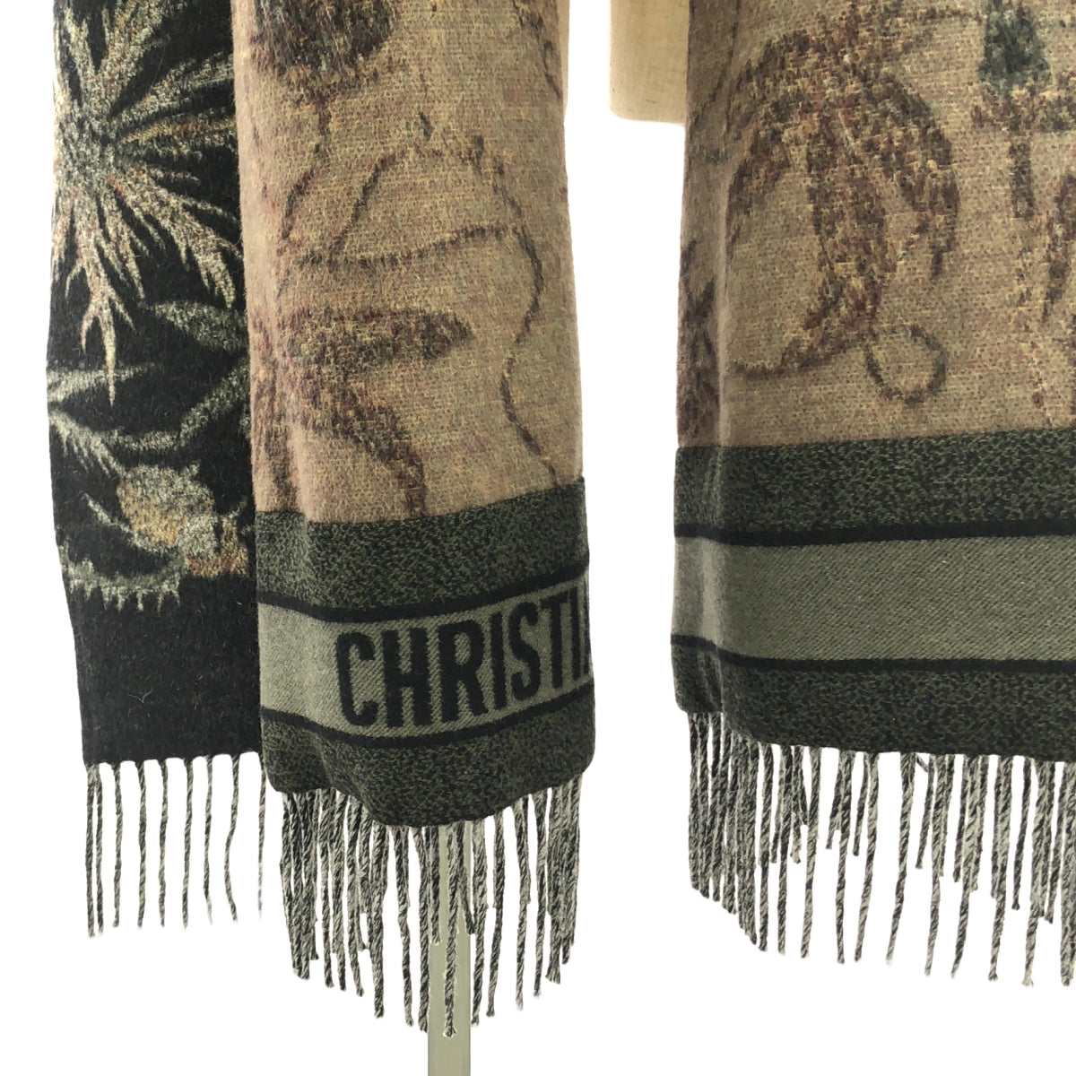 Christian Dior / クリスチャンディオール | 2020SS | ウール ジャガード フリンジ ストール ポンチョ | S | レディース