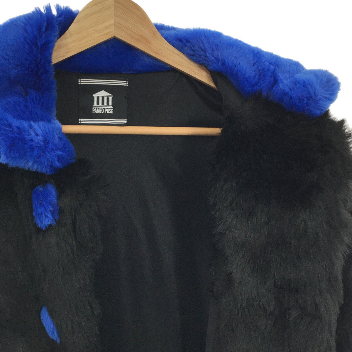 帕梅奧姿勢 |圓領雙色大衣 | F |黑色/藍色 |女性的