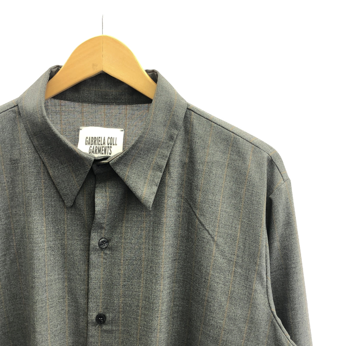 【美品】 GABRIELA COLL GARMENTS / ガブリエラコールガーメンツ | 別注 Loro Piana Wool Shirt ロロピアーナ ウールシャツ | 5 | グレー | メンズ