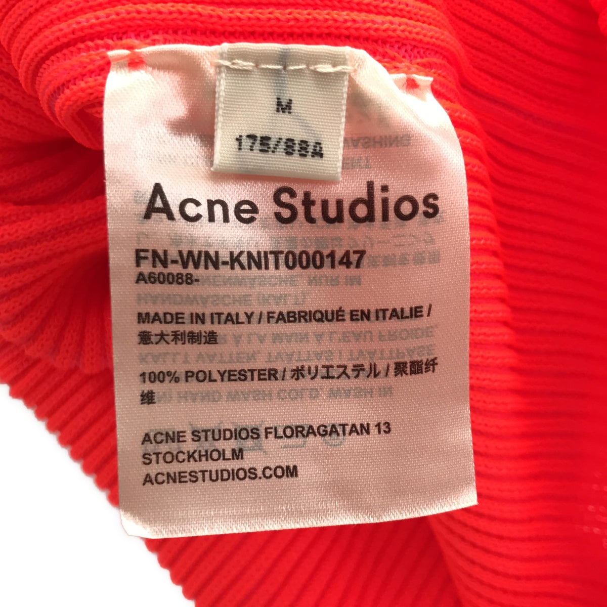 Acne Studios | Neon color high neck ribbed top | M |