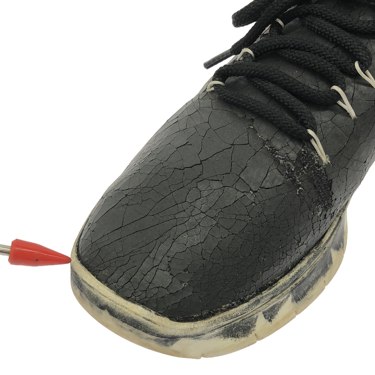 Maison Margiela / 메종 마르젤라 | Luxury Runner / 크랙 가공 레이스 업 스니커즈 | 43 | 블랙 | 남성