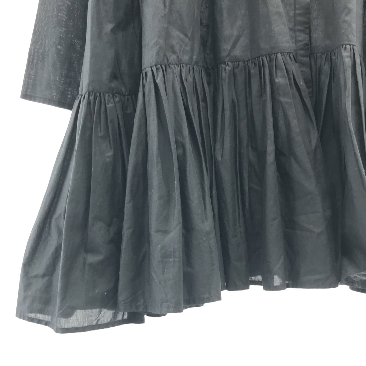 MERLETTE | No-collar Gathered Volume Dress | XS | Women's