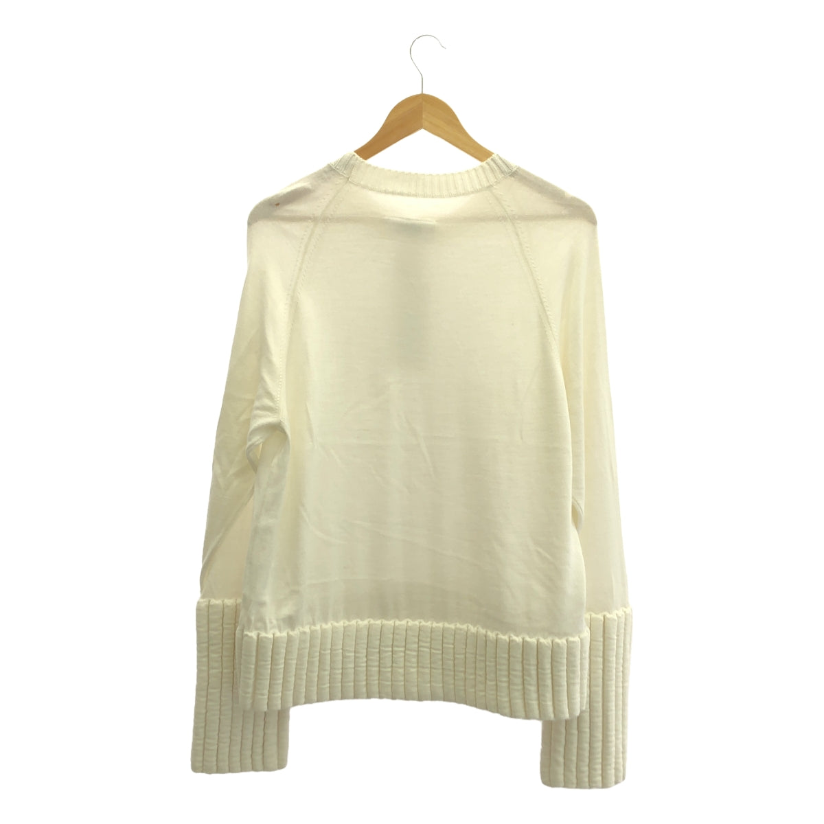 【新品】 MM6 Maison Margiela / エムエムシックスメゾンマルジェラ | 2019AW | ウール混 ロングリブ デザイン プルオーバー ニット | M | ホワイト | レディース