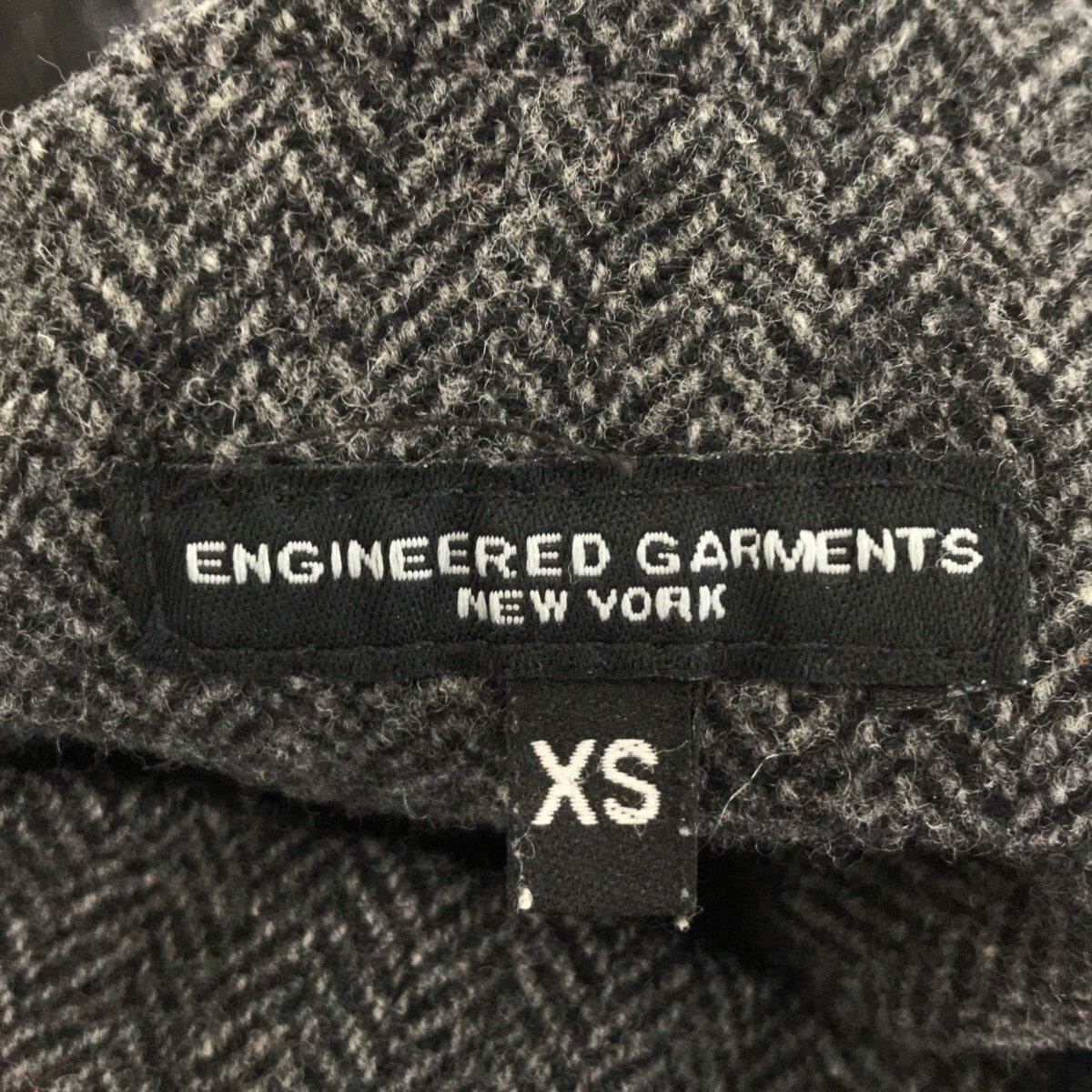 工程服裝 |雙面大衣 人字紋粗呢雙面大衣 | XS |灰色 |男士