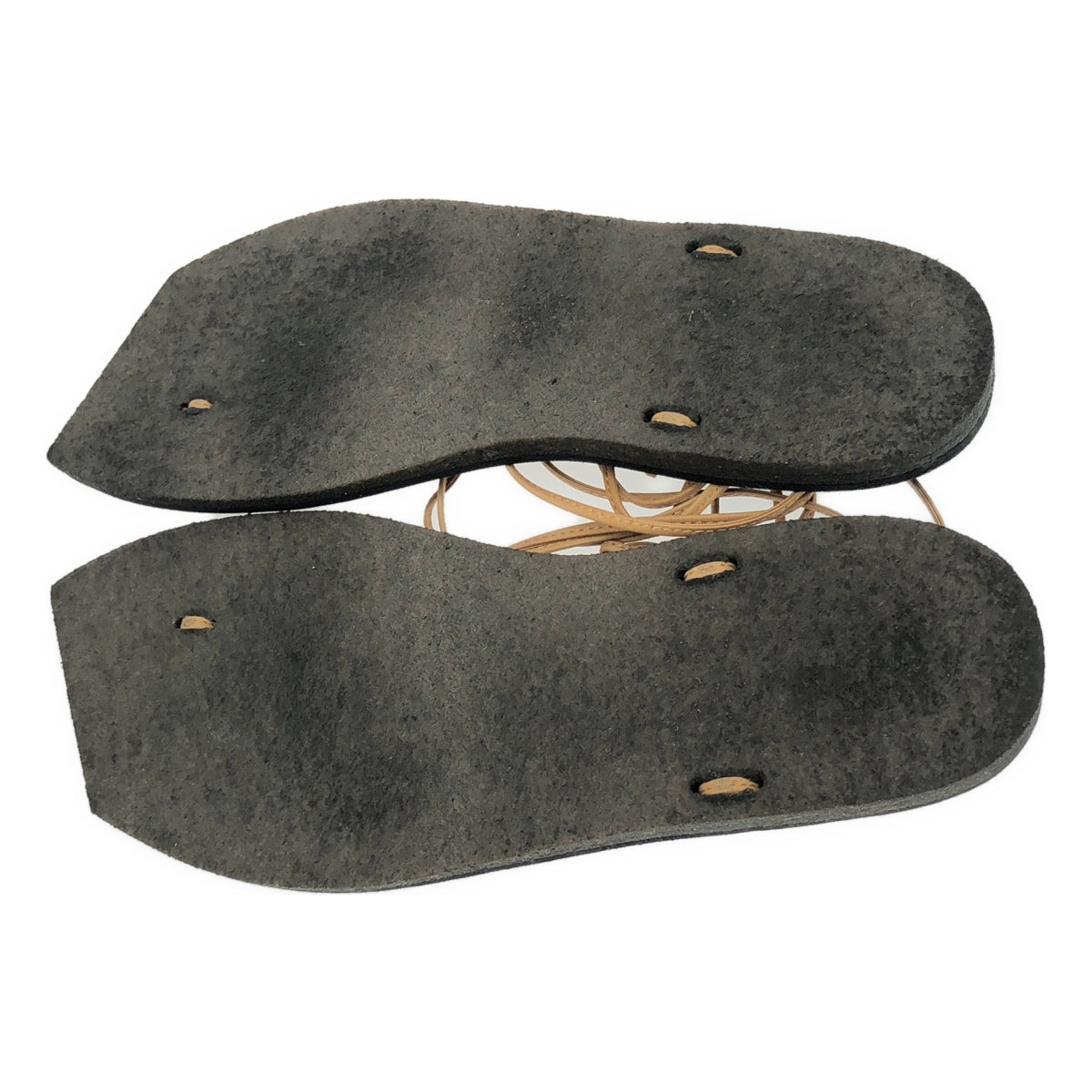【美品】 AURALEE / オーラリー | 2021SS | × FOOT THE COACHER フットザコーチャーコラボ LEATHER LACE-UP SANDALS レザー レースアップ サンダル | 6.5 | ブラック | レディース