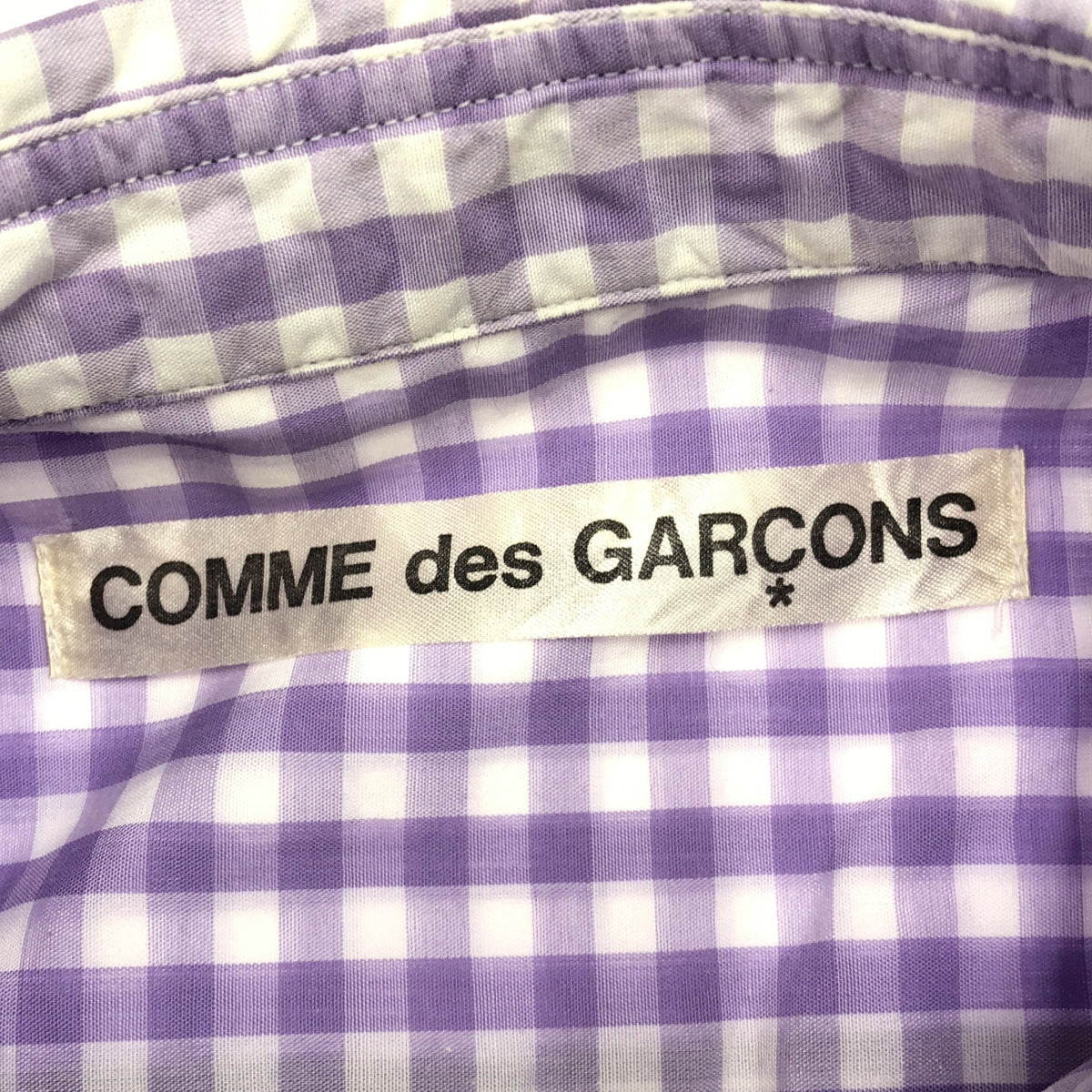 COMME des GARCONS / コムデギャルソン | 2002SS | チェック 装飾 レギュラーカラー シャツ ブラウス | パープル/ホワイト | レディース